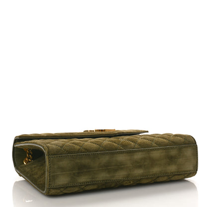 Saint Laurent Suede Mixed Matelasse Triquilt Medium Loden Green 4 of 9