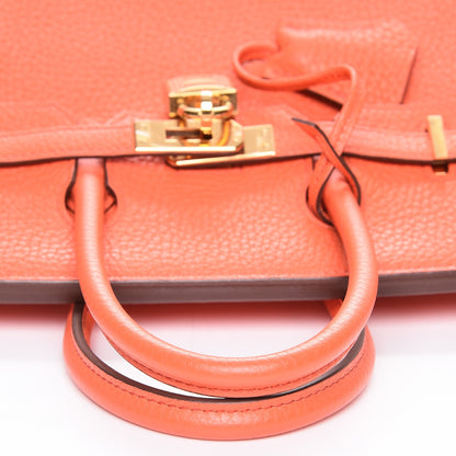 Hermes Taurillon Clemence Birkin 25 Orange Poppy 21 of 25