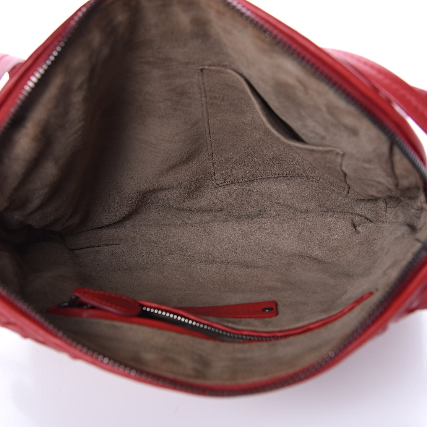 Nappa Intrecciato Nodini Crossbody Messenger Red