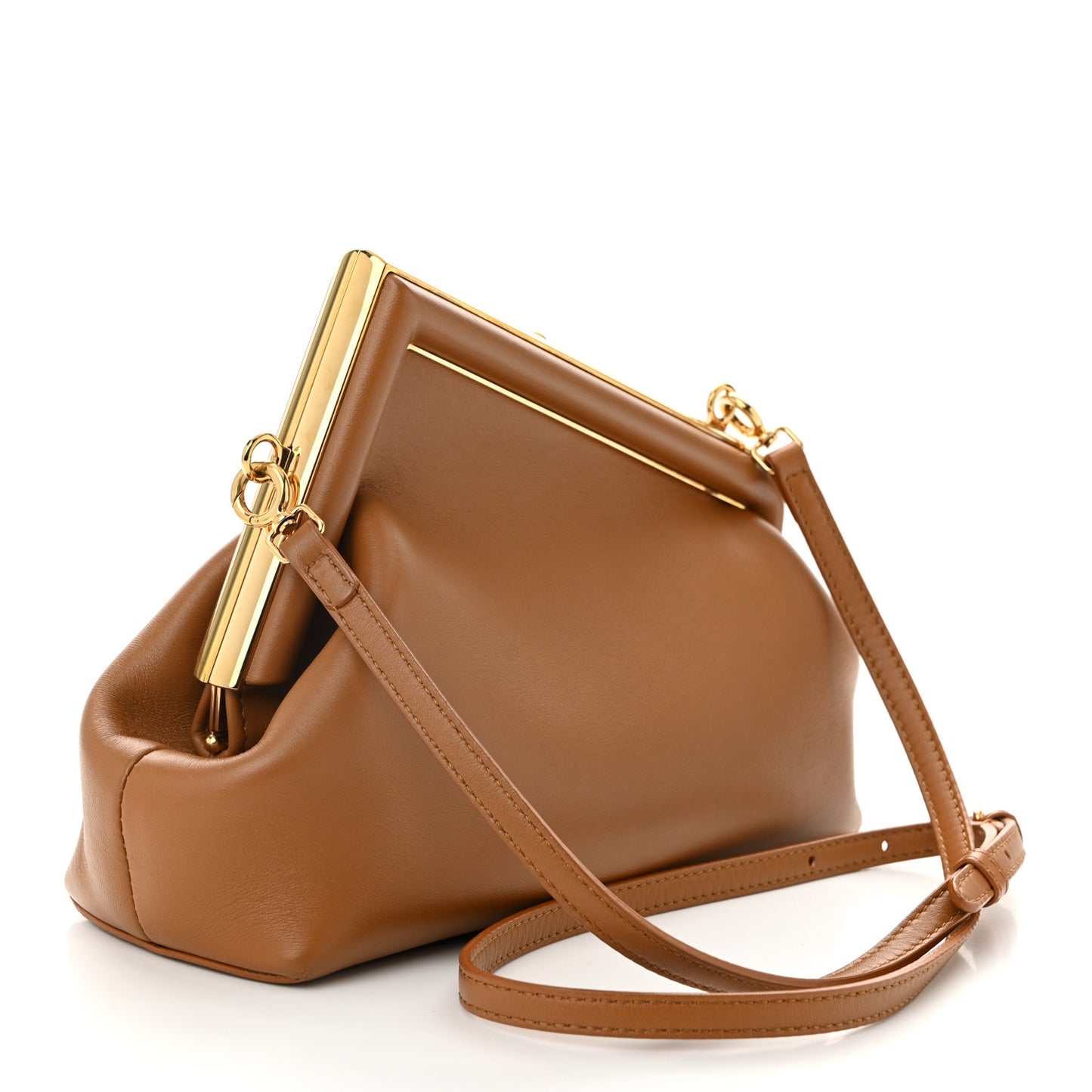 Shiny Nappa Small Fendi First Caramello