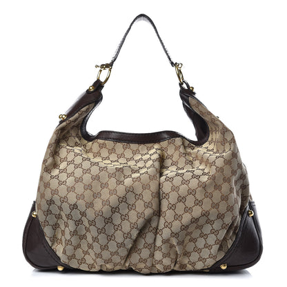 Gucci Monogram Large Jockey Hobo Dark Brown 1 of 16