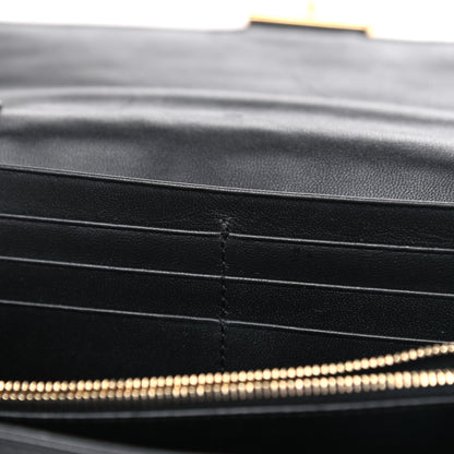 Fendi Nappa Matisse FF Embossed Continental Wallet On Chain Black 5 of 12