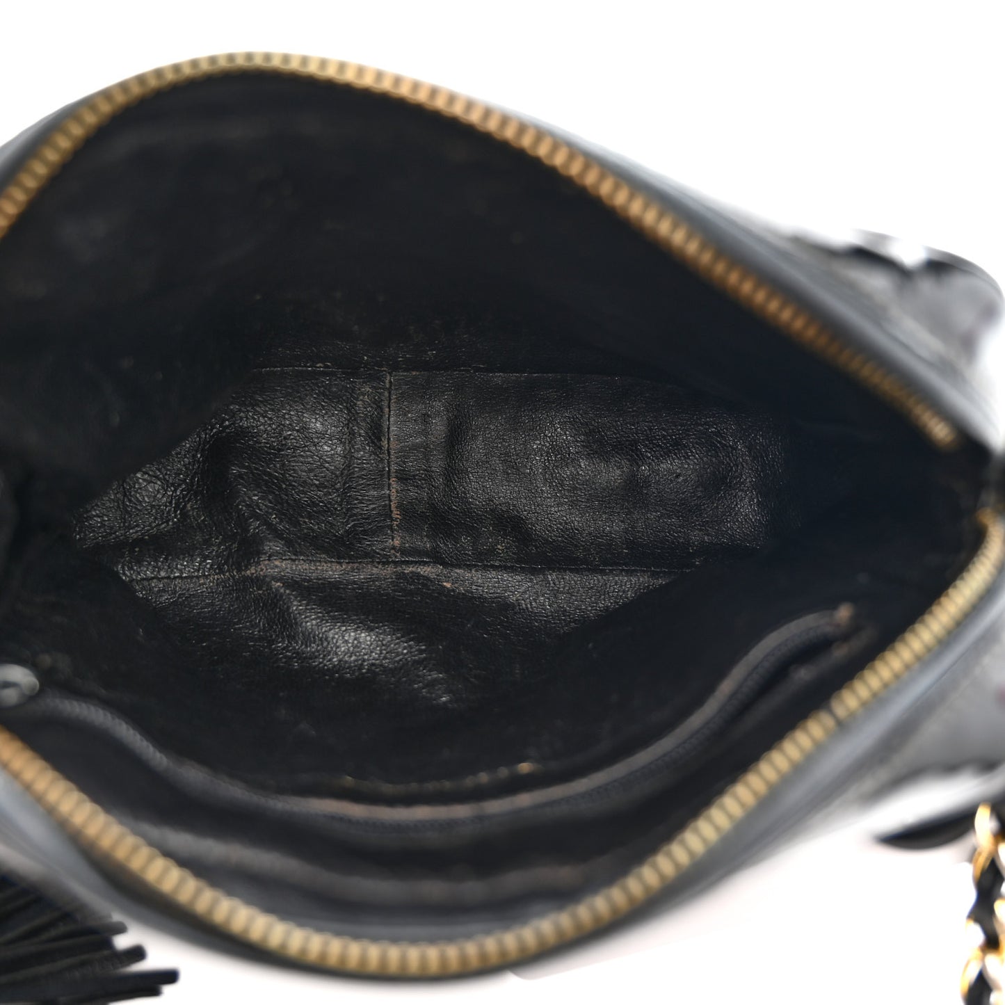 Patent Quilted Tassel Camera Case Black