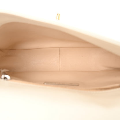 Chanel Calfskin Stitched Small Precious Union Flap Bag White 5 of 10
