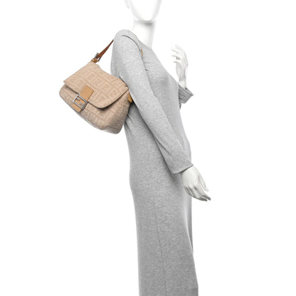Fendi Wool Zucca Mama Baguette Beige 2 of 10