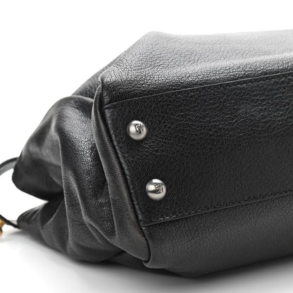 Fendi Goatskin Zucca Medium Peekaboo Iconic Satchel Black Tobacco 5 of 10