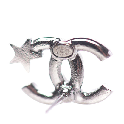Chanel Crystal CC Starfall Earrings Silver 4 of 5