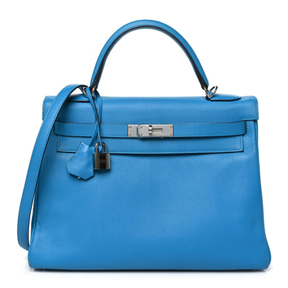 Hermes Evercolor Kelly Retourne 32 Bleu Zanzibar 1 of 10
