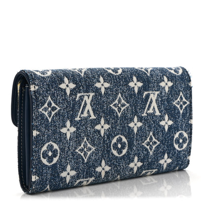 Louis Vuitton Monogram Jacquard Denim Sarah Wallet Bleu 3 of 9