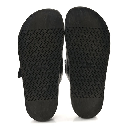 Hermes Calfskin Womens Chypre Sandals 39.5 Black 5 of 10