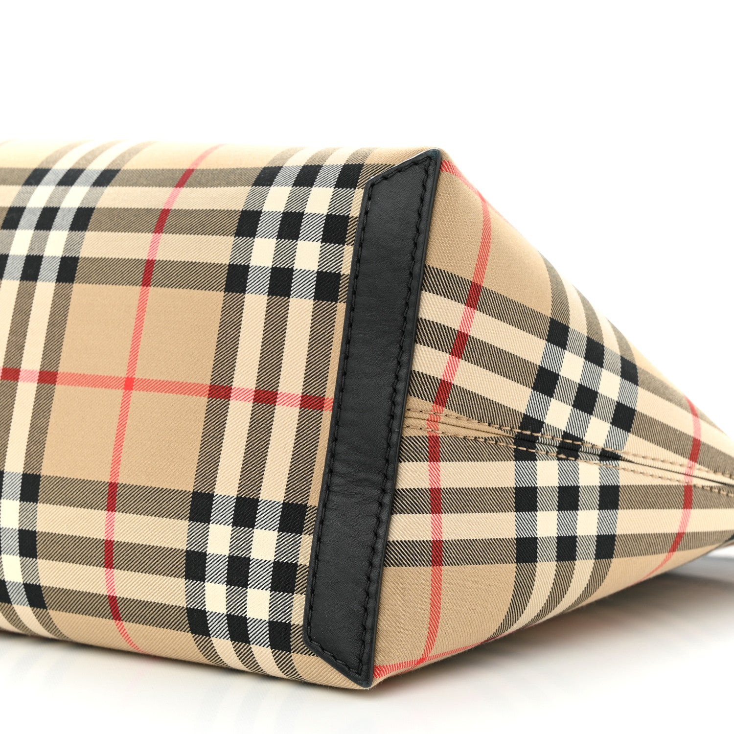Burberry Calfskin House Check Medium Society Top Handle Bag Archive Beige Black 9 of 9