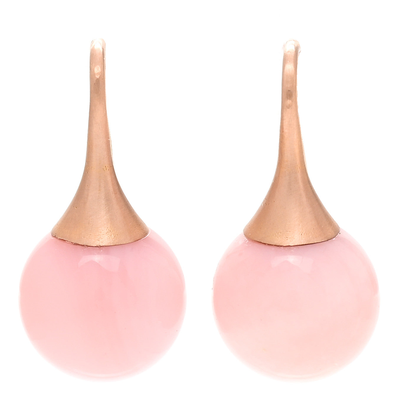 Irene Neuwirth 18K Rose Gold Pink Opal Gumdrop Earrings 1 of 5