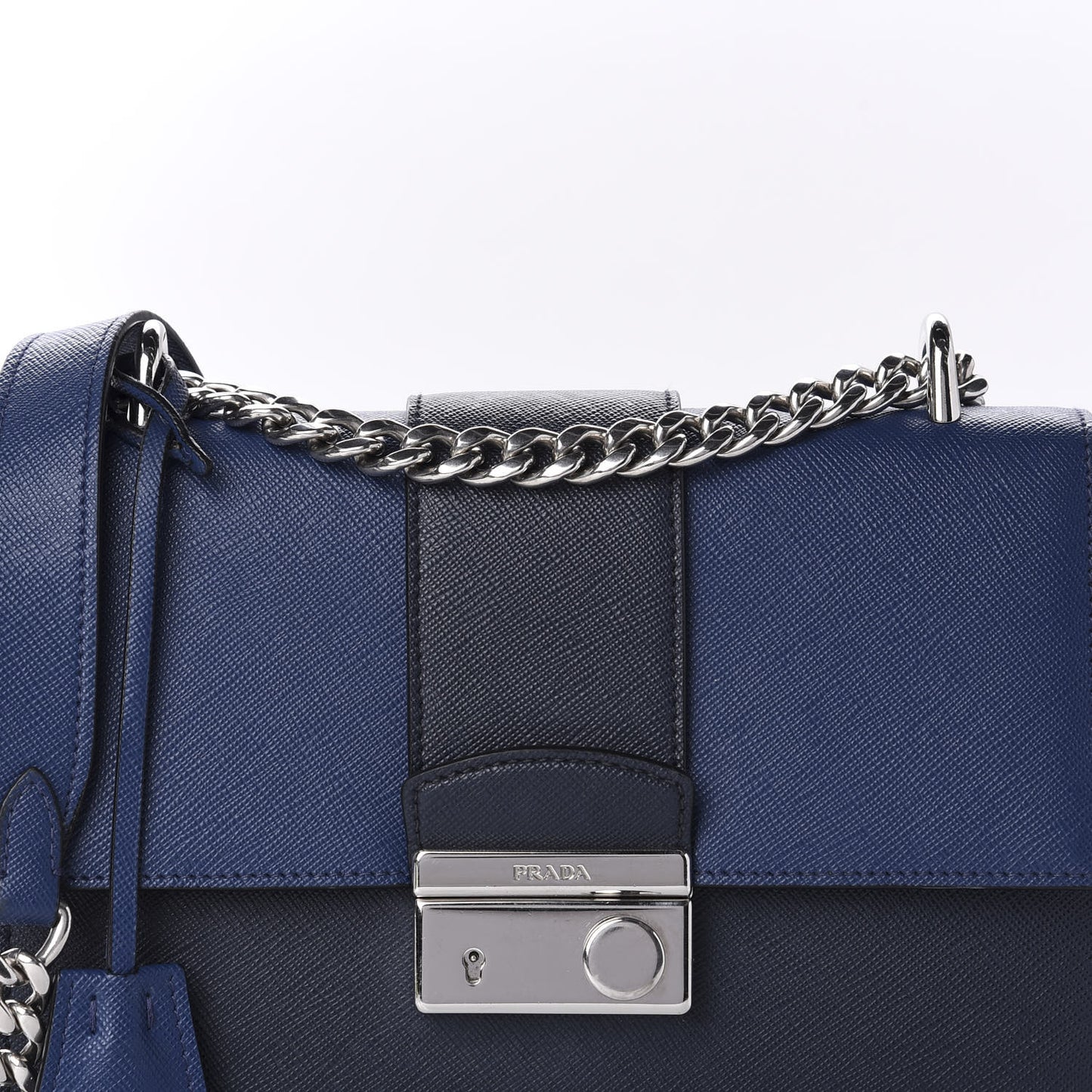 Saffiano Pattina Crossbody Bag Bluette Baltico