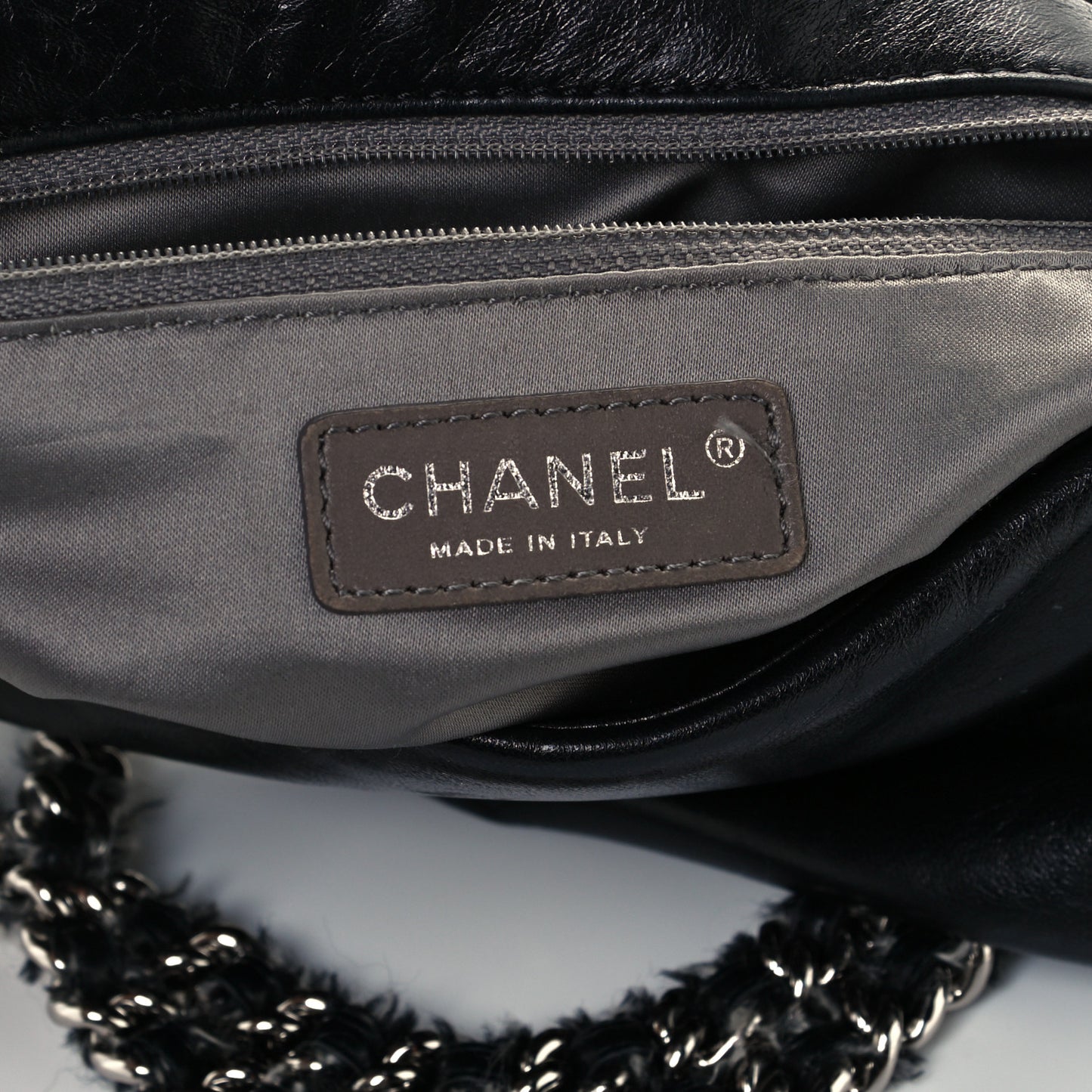 Lambskin Tweedy Flap Black