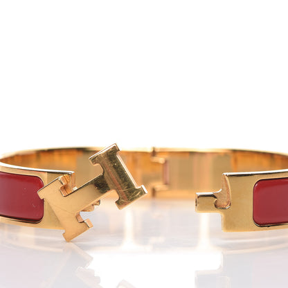 Hermes Enamel Narrow Clic Clac H Bracelet PM Red 5 of 6