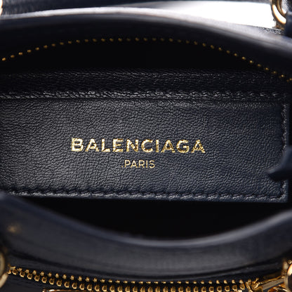 Balenciaga Chevre Gold Metallic Edge Hardware Nano City Bleu Nuit Dark Sea 5 of 8