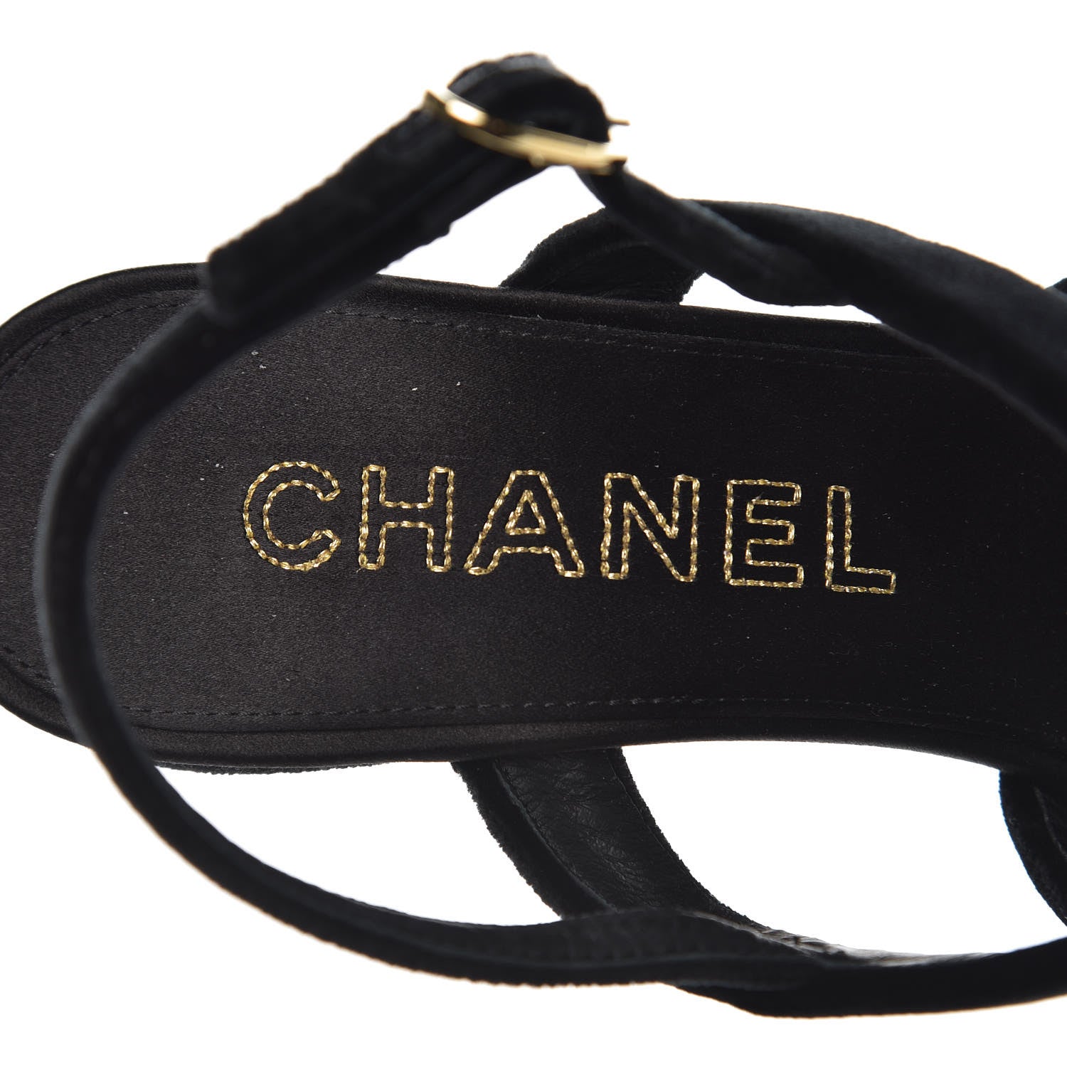 Chanel Velvet CC Sandals 39.5 Black 7 of 9