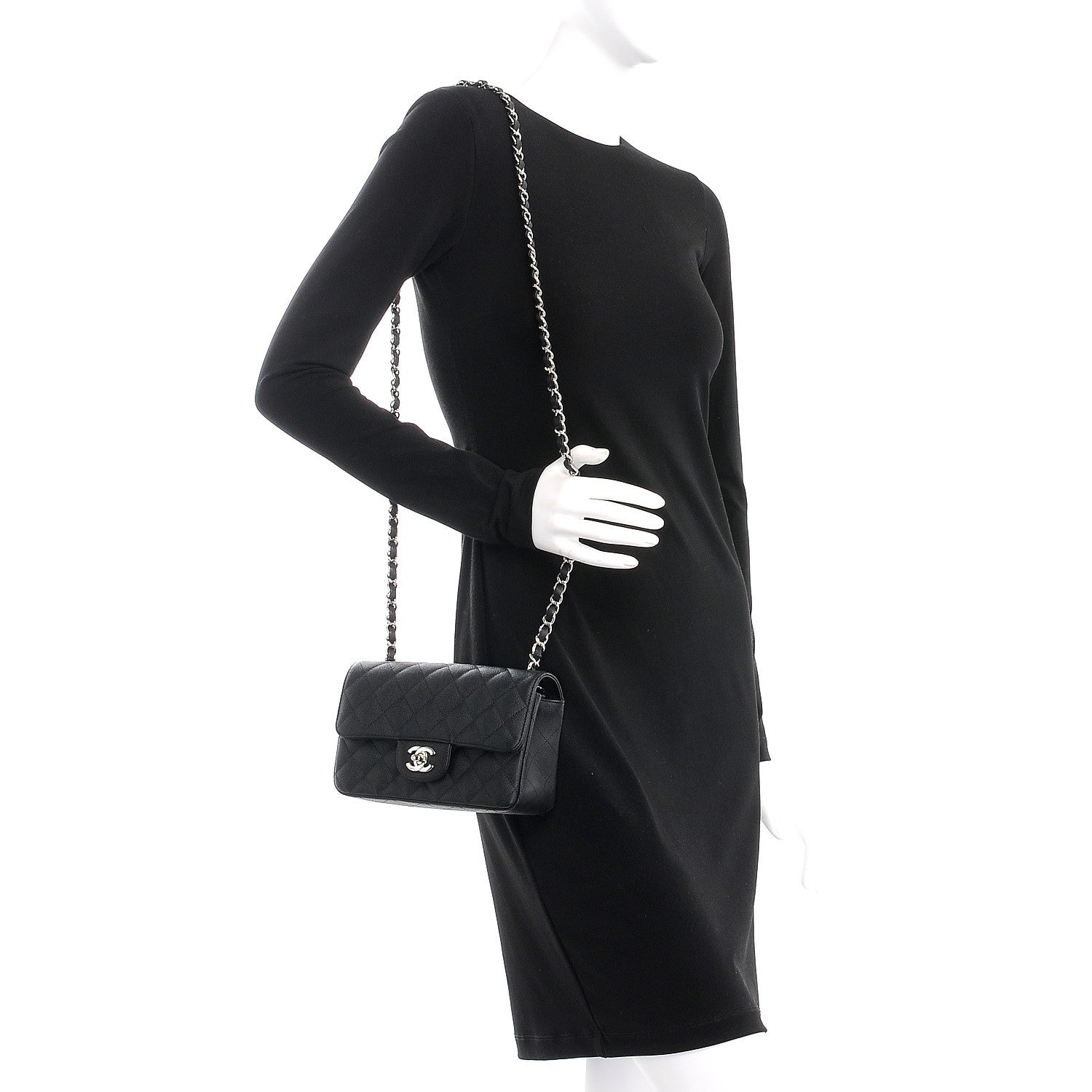 Chanel Caviar Quilted Mini Rectangular Flap Black 2 of 8