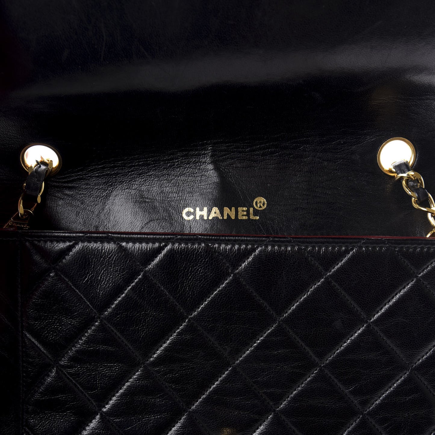 Lambskin Quilted Medium Single Flap Black