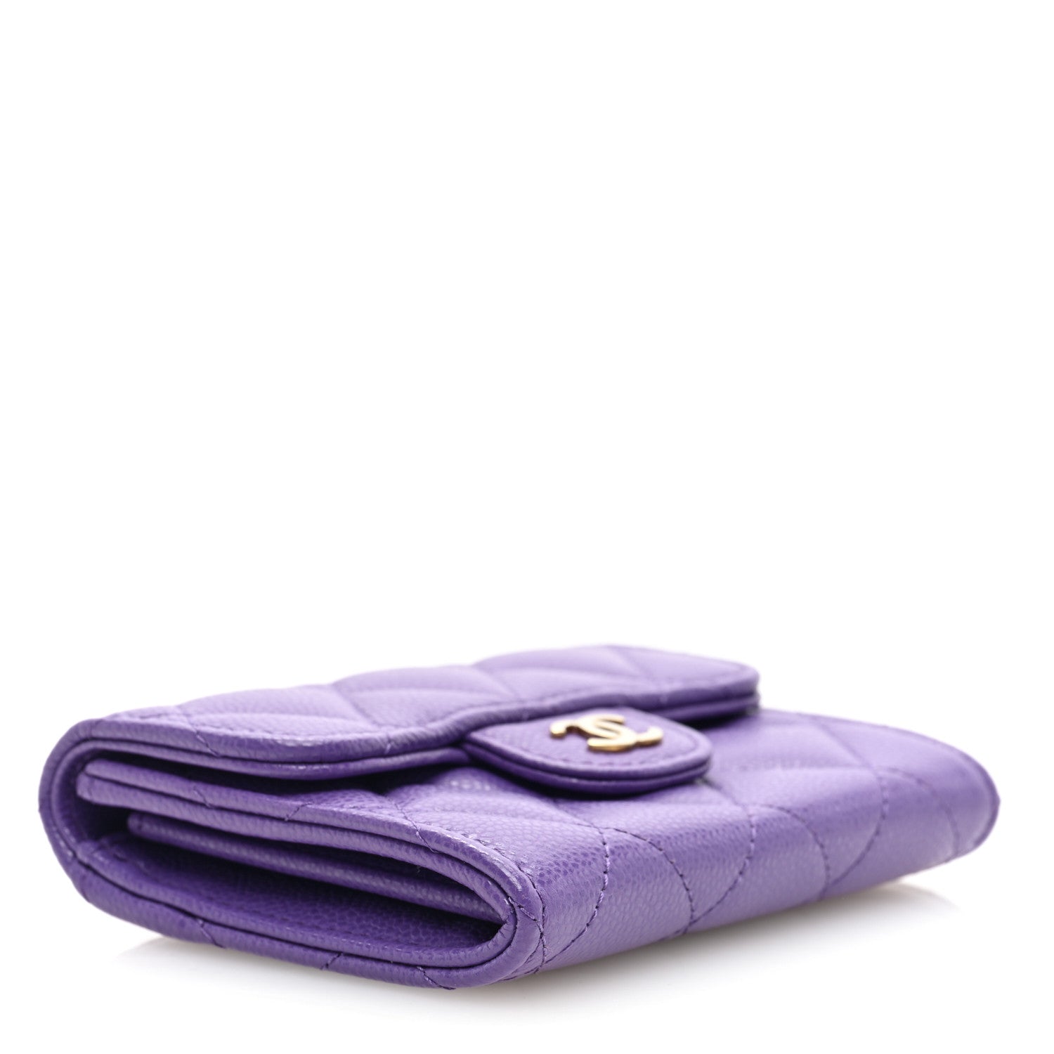 Chanel Caviar Quilted Flap Card Holder Wallet Purple 4 of 7