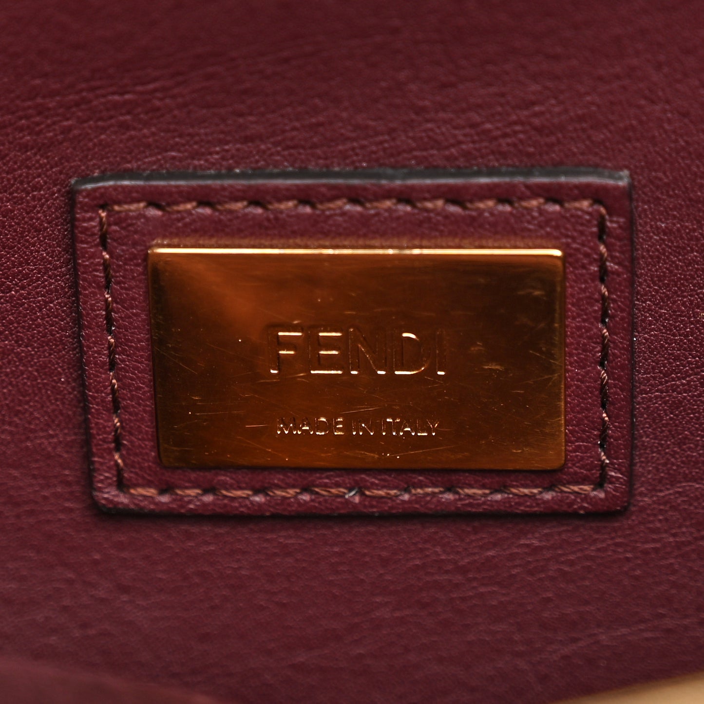 Vitello Seta Waves Bi-Color Medium Peekaboo Iconic Satchel Bordeaux Latte