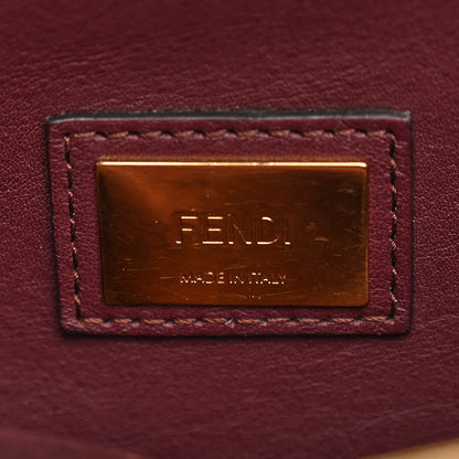 Fendi Vitello Seta Waves Bi-Color Medium Peekaboo Iconic Satchel Bordeaux Latte 7 of 11