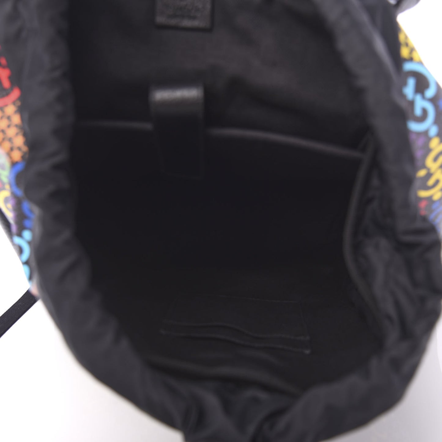 GG Supreme Monogram Psychedelic Medium Double Buckle Backpack Black Multicolor