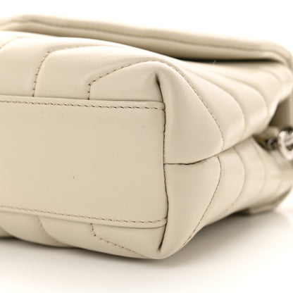 Saint Laurent Calfskin Y Quilted Monogram Toy Loulou Crossbody Bag Crema Soft 10 of 13