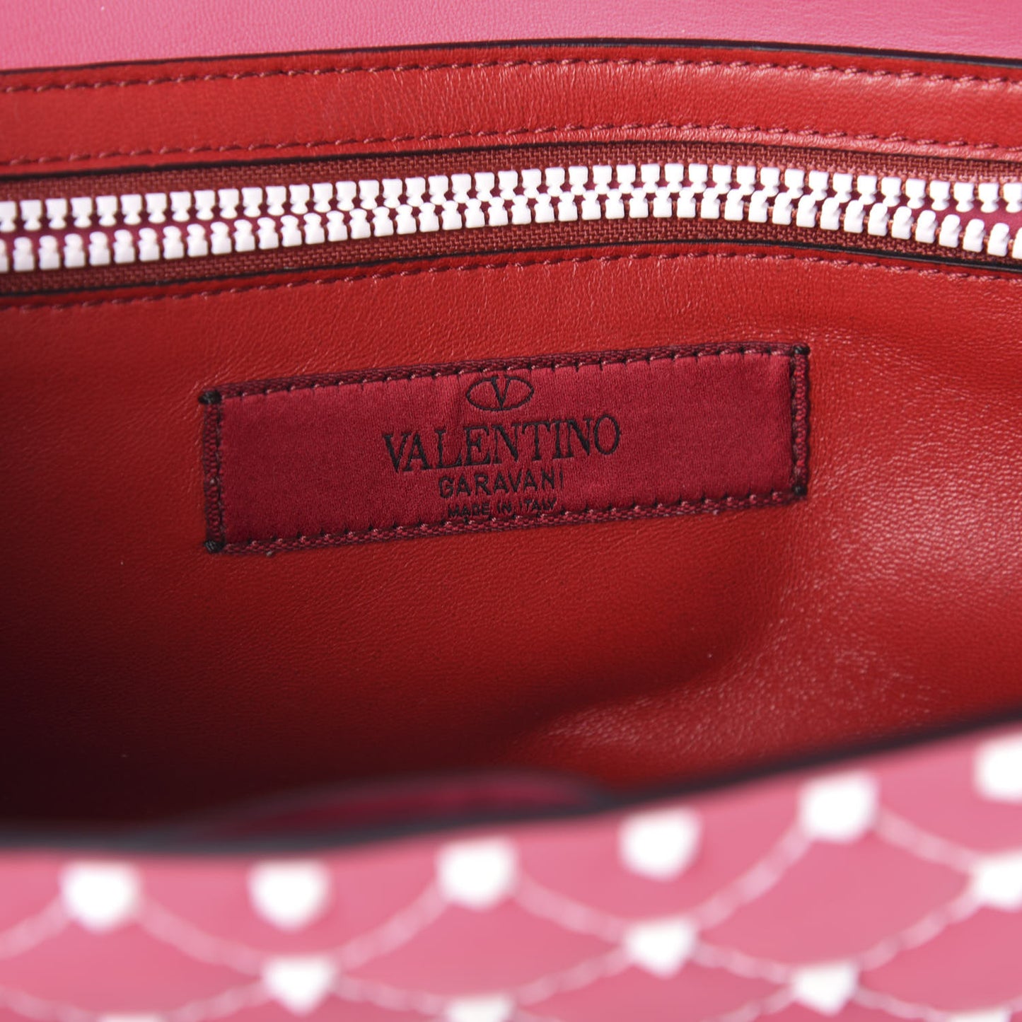 Lambskin Free Rockstud Spike Wallet On Chain Shadow Pink