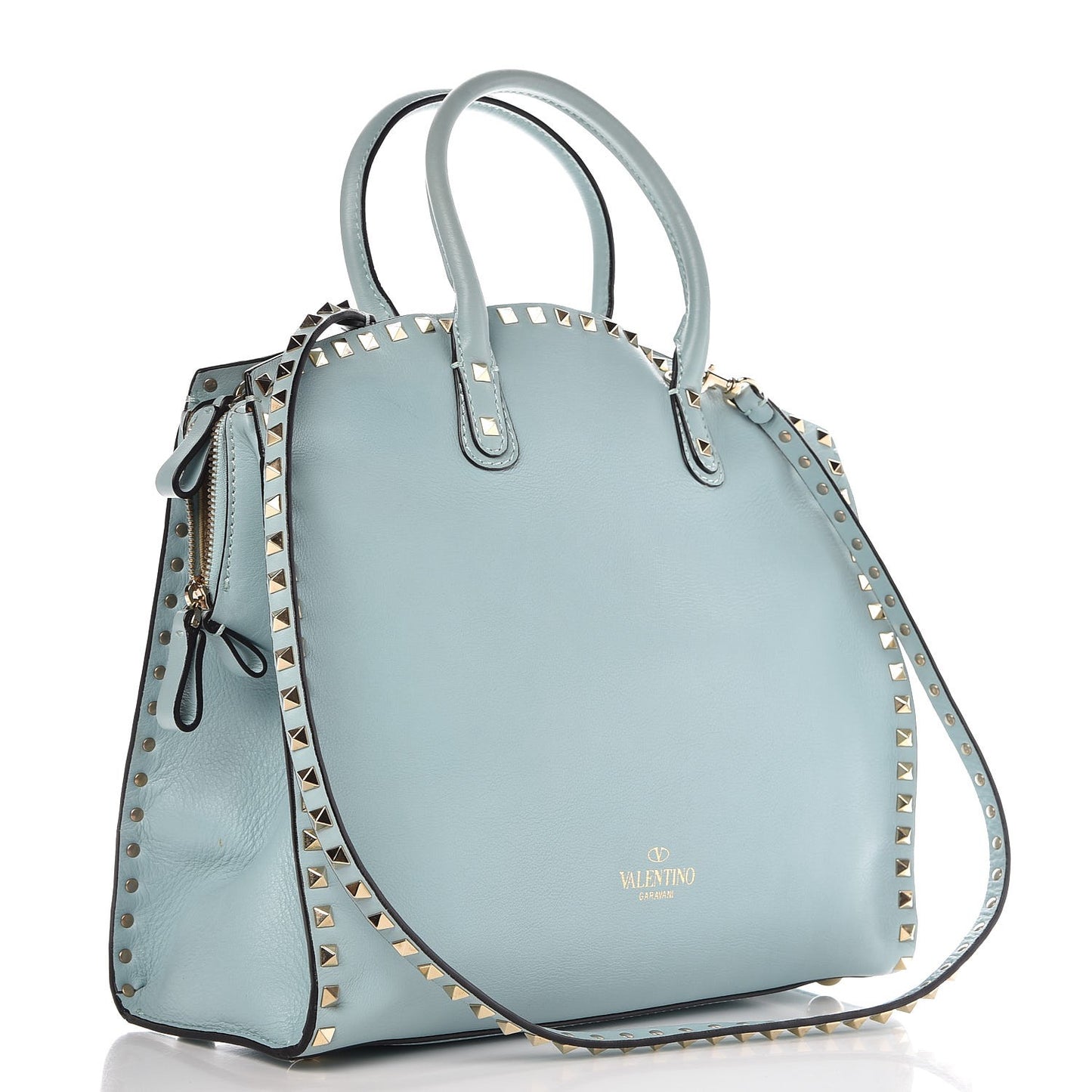 Vitello Rockstud Dome Shopper Baby Blue