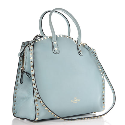 Valentino Garavani Vitello Rockstud Dome Shopper Baby Blue 3 of 14