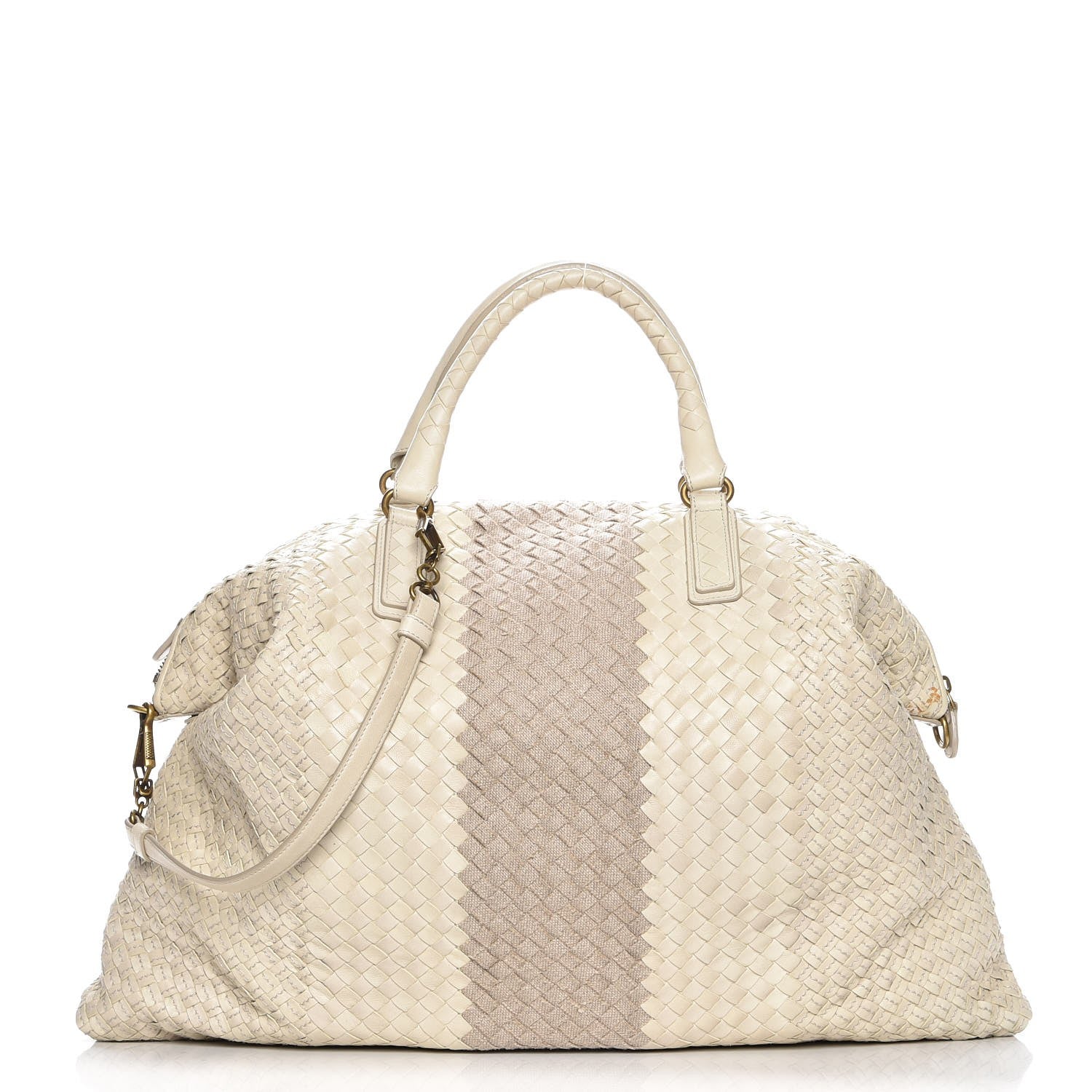 Bottega Veneta Nappa Linen Intrecciato Maxi Convertible Tote Mink 1 of 11
