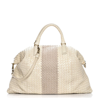Bottega Veneta Nappa Linen Intrecciato Maxi Convertible Tote Mink 1 of 11