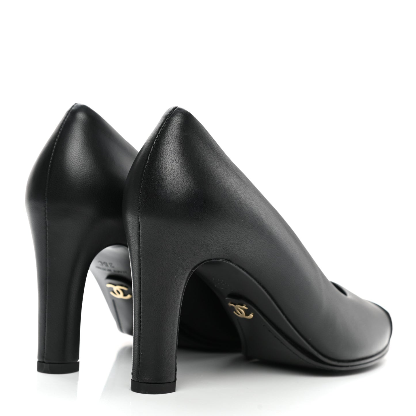 Lambskin Cap Toe CC Pumps 36 Black
