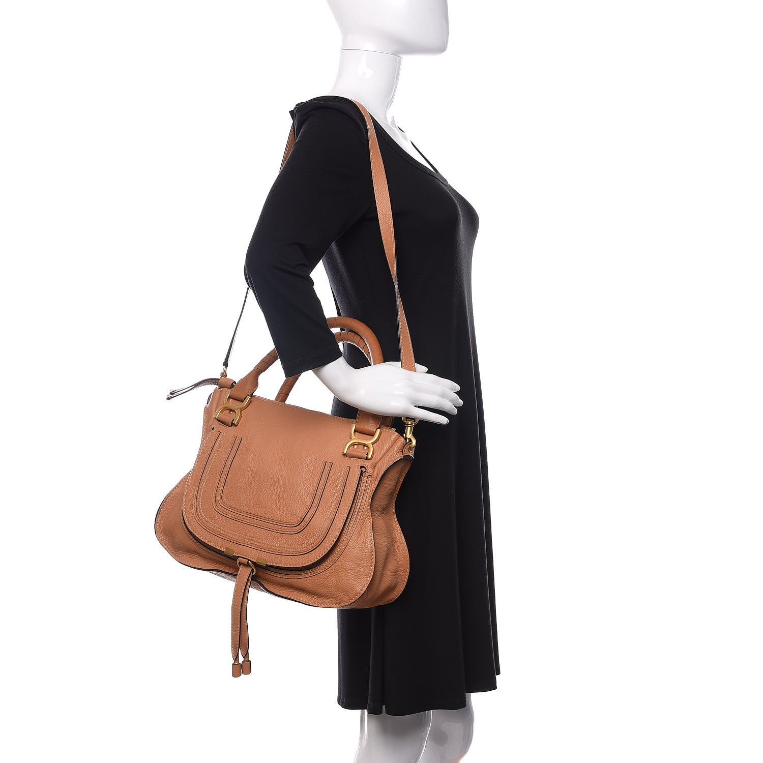 Chloe Calfskin Medium Marcie Satchel Tan 2 of 10