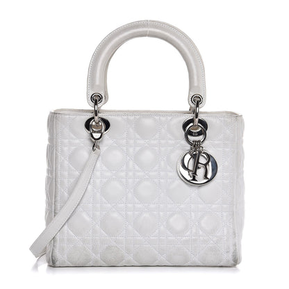 Christian Dior Lambskin Cannage Medium Lady Dior White 1 of 15