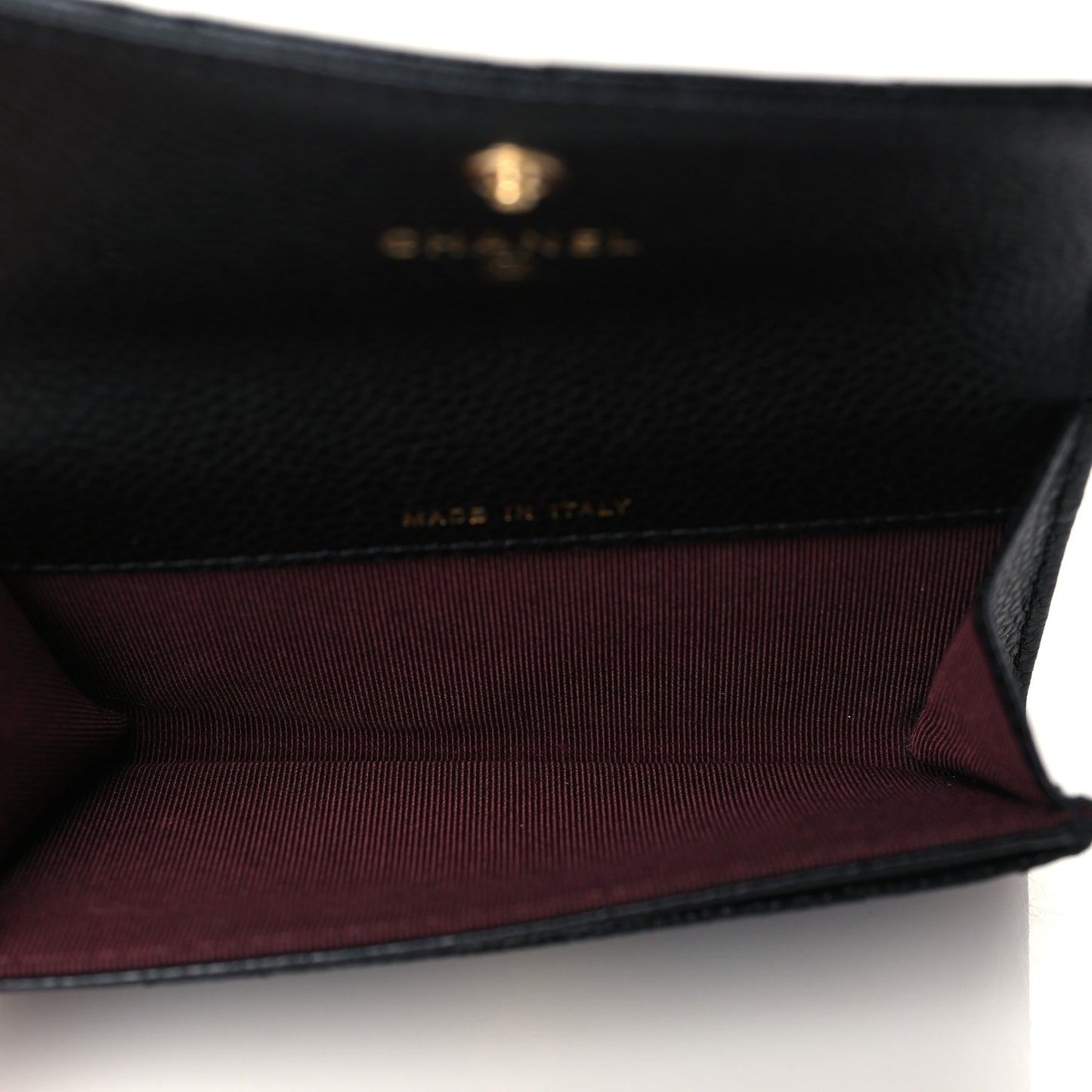 Caviar Quilted Flap Card Holder Black