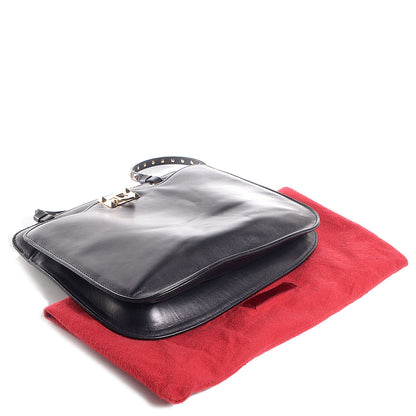Valentino Garavani Vitello Rockstud Shoulder Satchel Navy 4 of 8