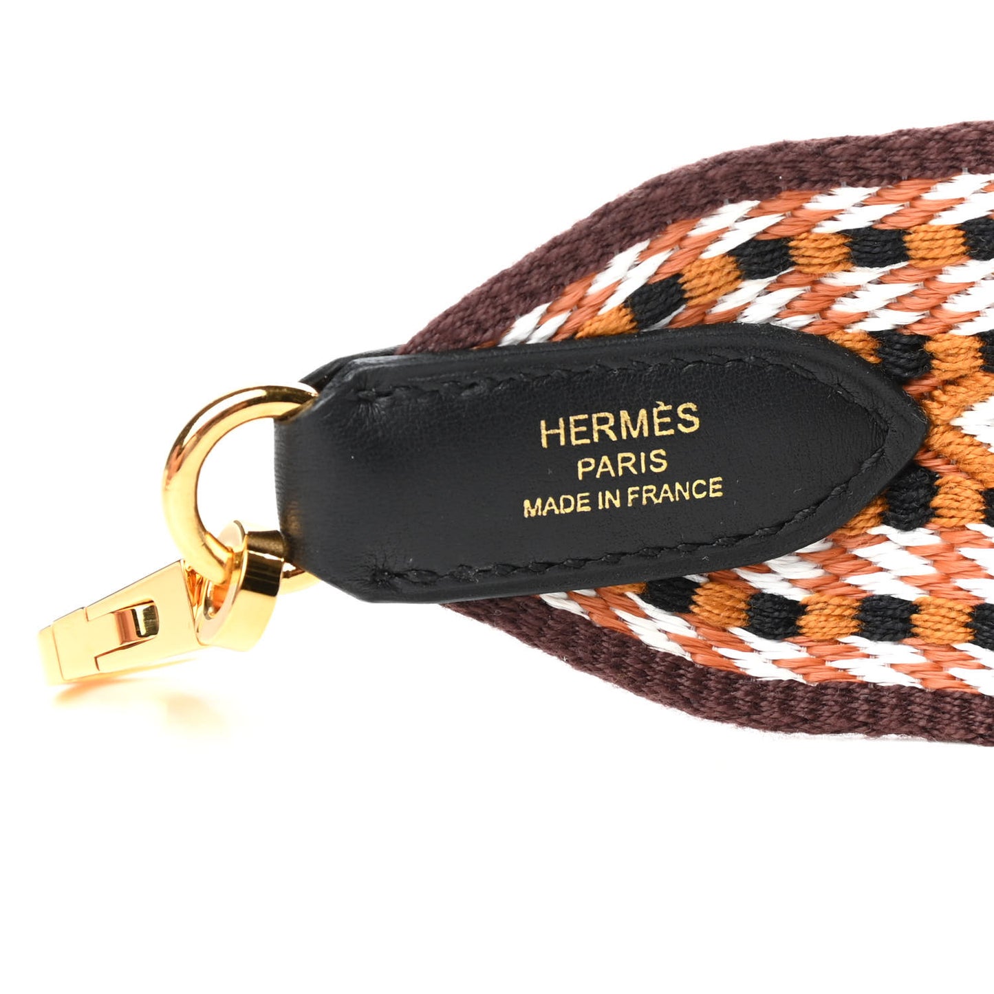 Toile Swift 50mm Sangle Cavale Shoulder Strap Sesame Blanc Black