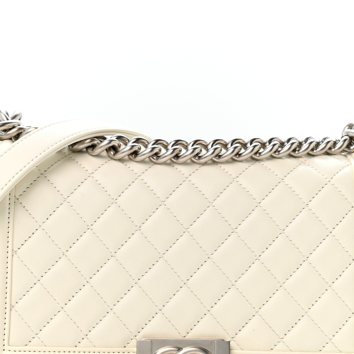 Chanel Lambskin Quilted Medium Boy Flap White 8 of 11