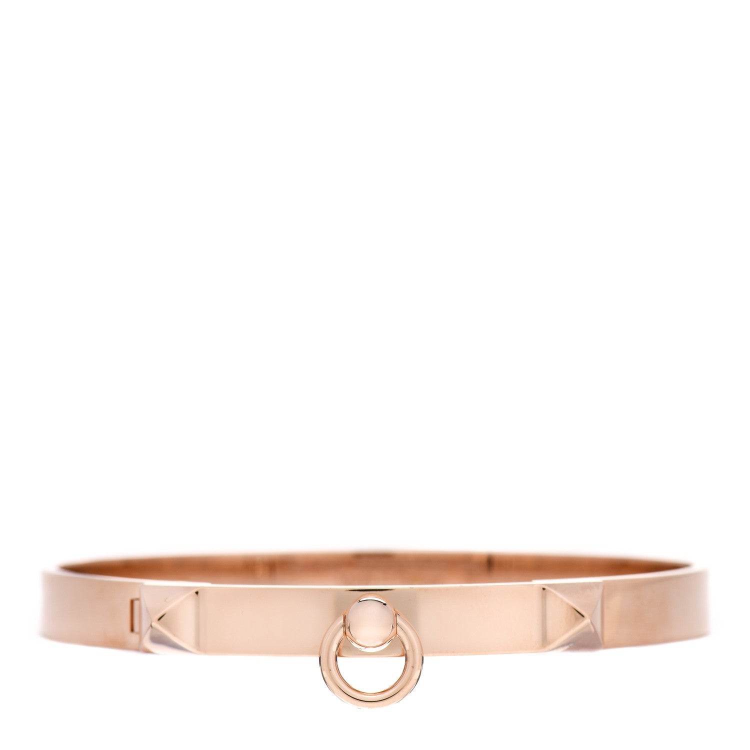 Hermes 18K Rose Gold PM Collier De Chien Bracelet SH 1 of 4