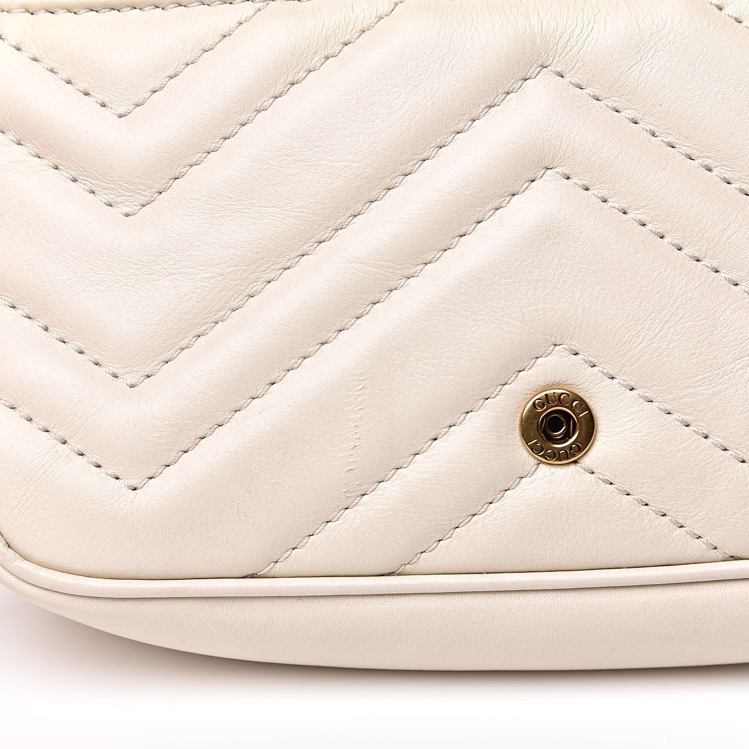 Gucci Calfskin Matelasse Super Mini GG Marmont Shoulder Bag White 12 of 14