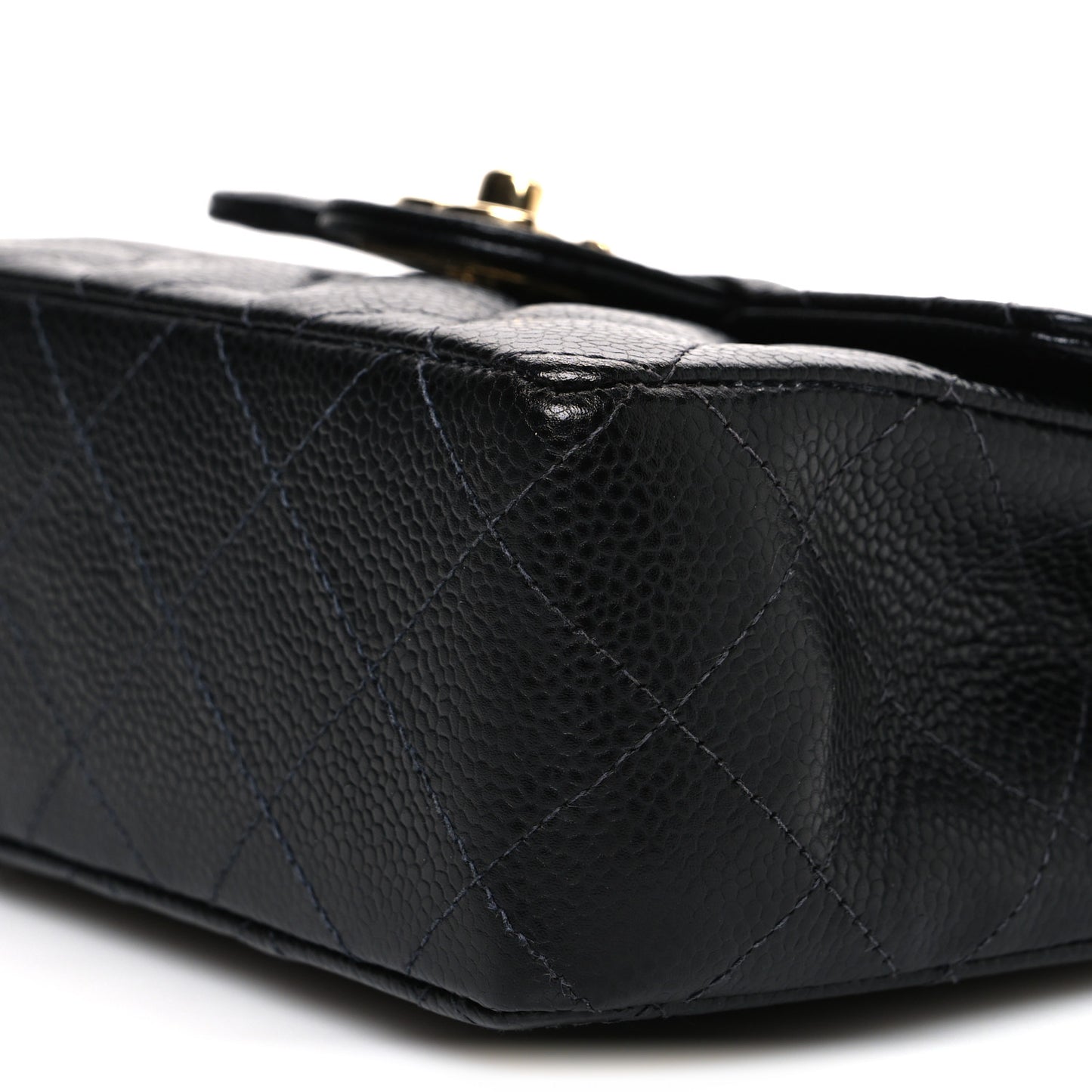 Caviar Quilted Mini Square Flap Black