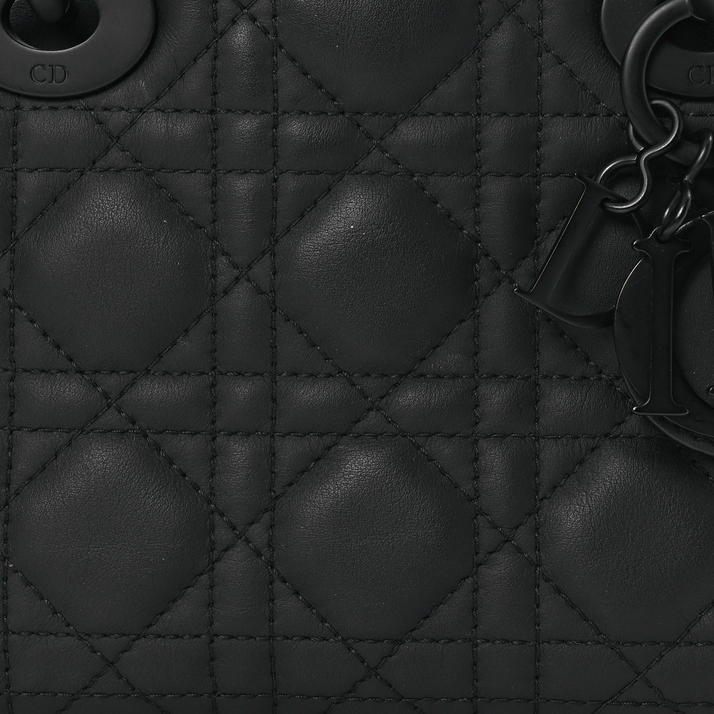 Ultra Matte Calfskin Cannage Mini Lady Dior Black