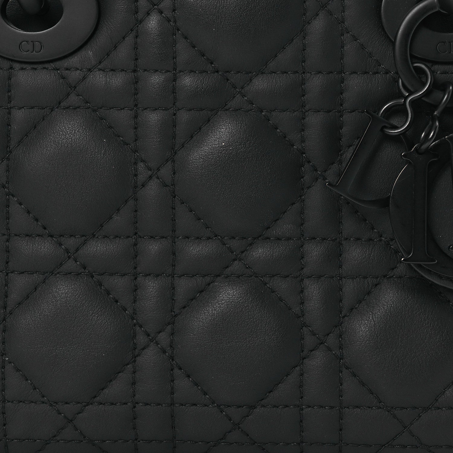 Christian Dior Ultra Matte Calfskin Cannage Mini Lady Dior Black 9 of 15