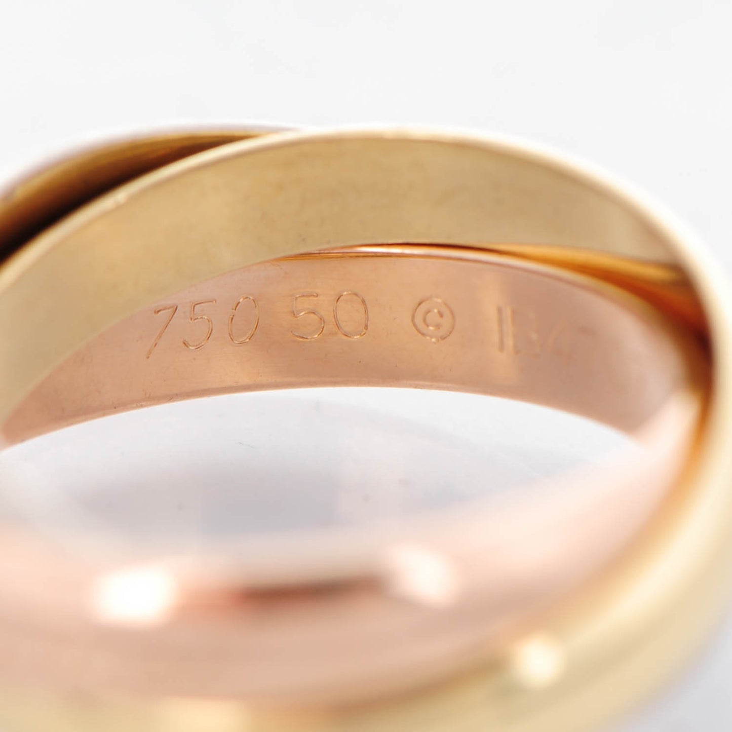 18K Pink Yellow White Gold Classic Trinity Ring 50 5.25