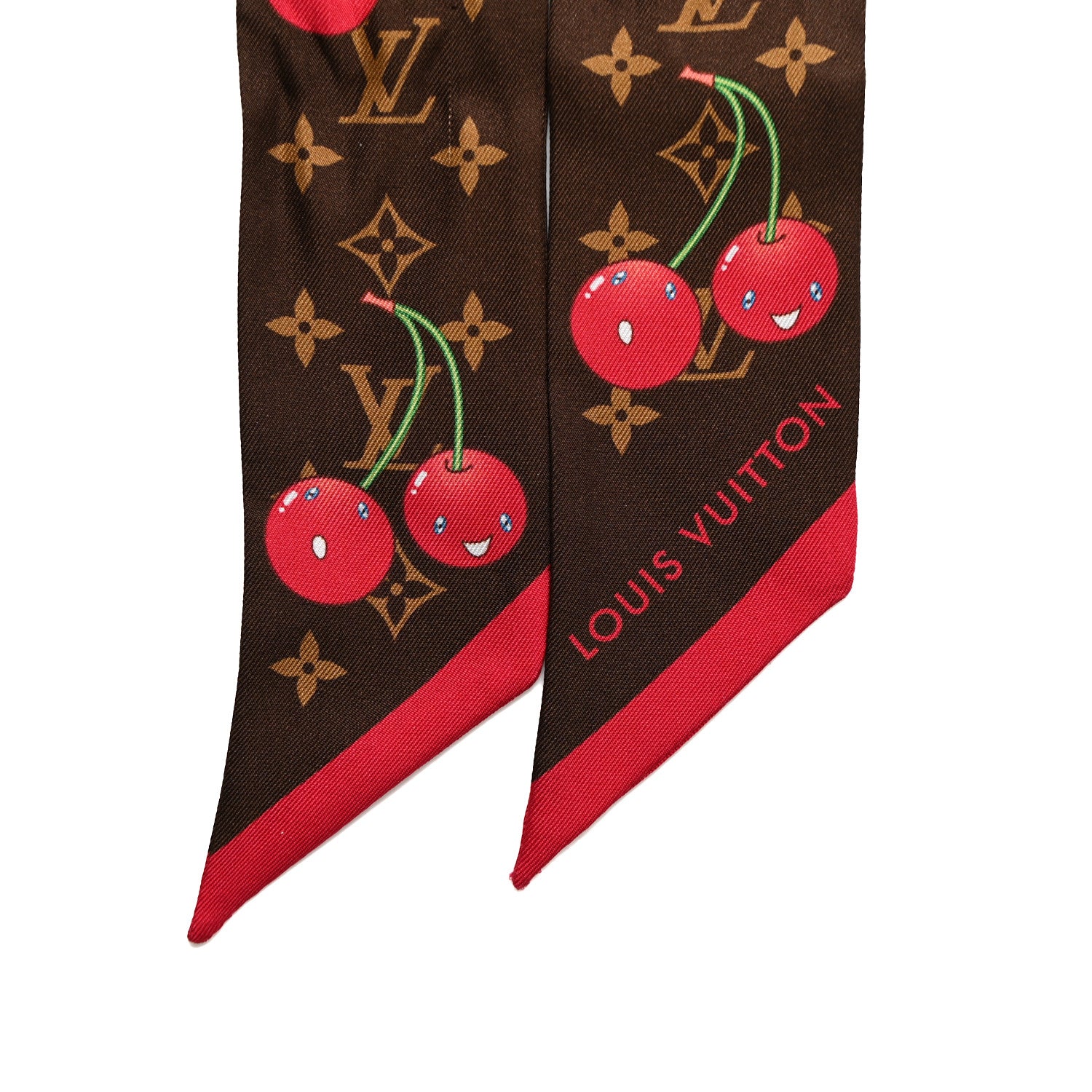Louis Vuitton LV X TM Silk Monogram Cerises Bandeau Brown 2 of 3