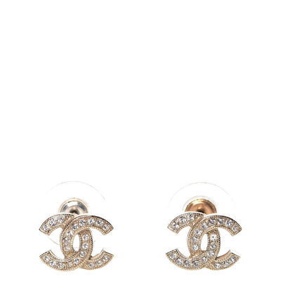 Chanel Crystal CC Earrings Light Gold 1 of 6