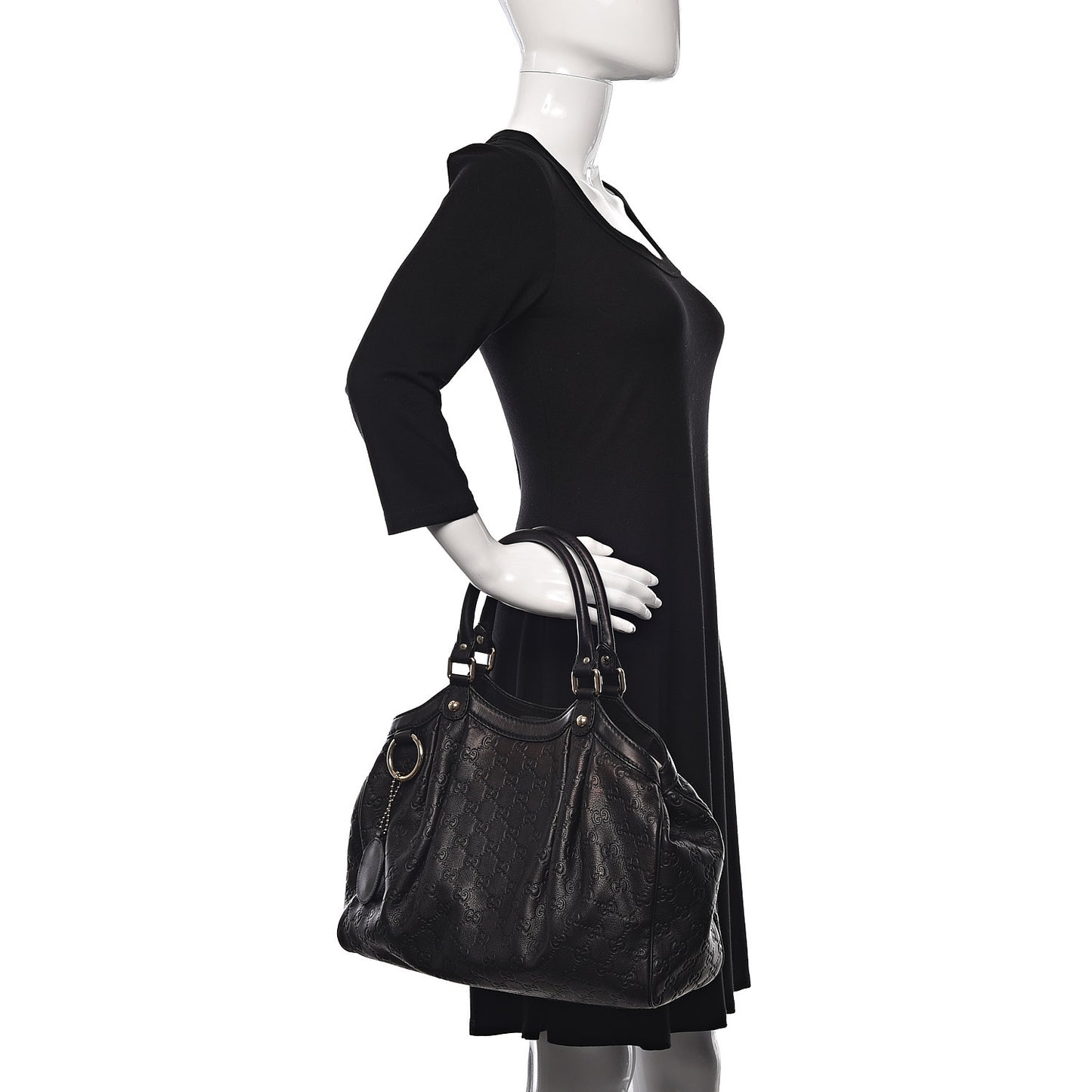 Guccissima Medium Sukey Tote Black