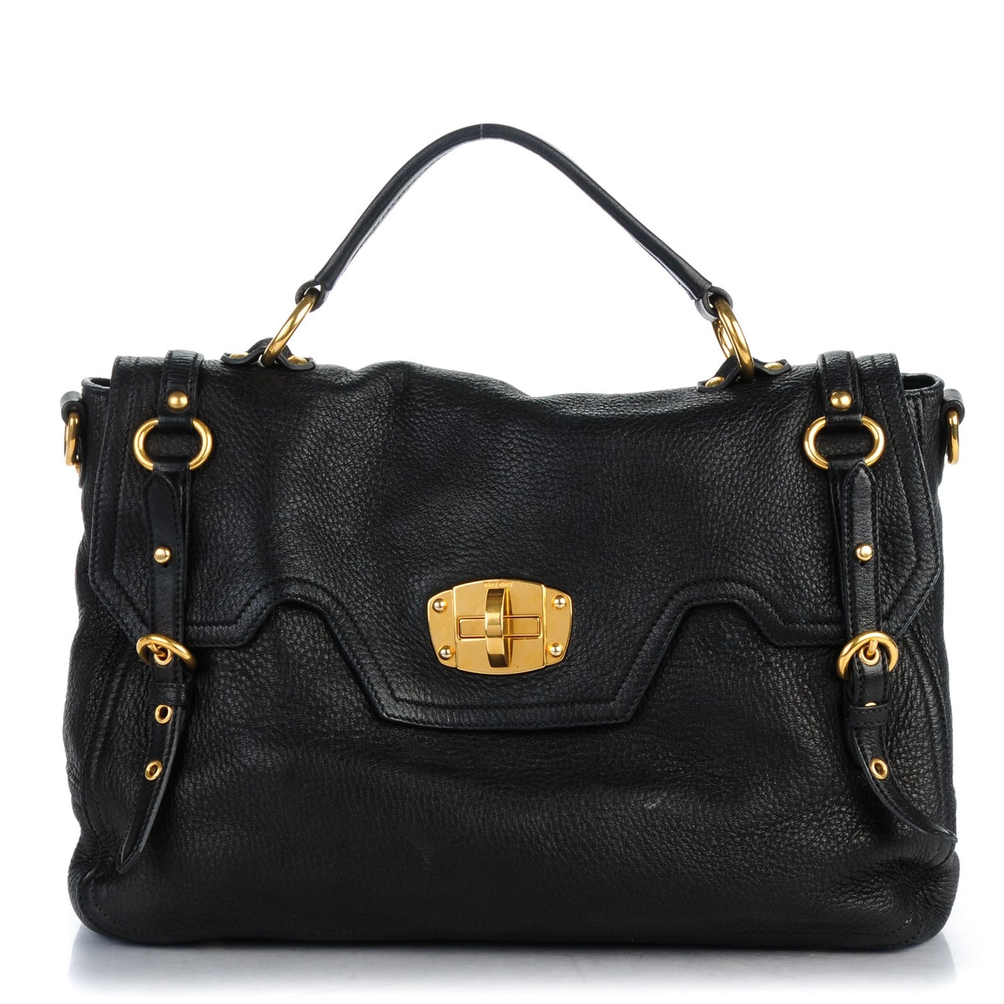 Cervo East-West Flap Satchel Nero Black